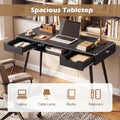 Tangkula Mid Century Modern Computer Desk for Home Office & Compact Spaces