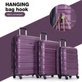 Tripcomp Hardside Luggage Set 3 - Piece Set (21/25/29) Lightweight Suitcase 4 - Wheeled Suitcase Set(Purple)