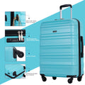 Tripcomp Hardside Luggage Set 3 - Piece Set (21/25/29) Lightweight Suitcase 4 - Wheeled Suitcase Set(Purple)