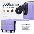 Tripcomp Hardside Luggage Set 3 - Piece Set (21/25/29) Lightweight Suitcase 4 - Wheeled Suitcase Set(Purple)