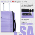 Tripcomp Hardside Luggage Set 3 - Piece Set (21/25/29) Lightweight Suitcase 4 - Wheeled Suitcase Set(Purple)