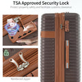 Luggage Sets, 4 - Piece Lightweight Suitcase Set with 4 Packing Cubes and TSA Lock, Hardshell Suitcases with Spinner Wheels, (16/20/24/28 ), Brown