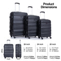 Tripcomp Hardside Luggage Set 3 - Piece Set (21/25/29) Lightweight Suitcase 4 - Wheeled Suitcase Set(Purple)