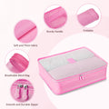9 Piece Luggage Sets, Hard 20 24 28 in Luggage with 6 Pieces Organize Bags Travel Suitcases Sets with Wheels, Rosé