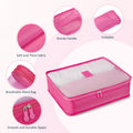 9 Piece Luggage Sets, Hard 20 24 28 in Luggage with 6 Pieces Organize Bags Travel Suitcases Sets with Wheels, Rosé