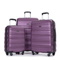Tripcomp Hardside Luggage Set 3 - Piece Set (21/25/29) Lightweight Suitcase 4 - Wheeled Suitcase Set(Purple)