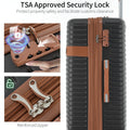 Luggage Sets, 4 - Piece Lightweight Suitcase Set with 4 Packing Cubes and TSA Lock, Hardshell Suitcases with Spinner Wheels, (16/20/24/28 ), Brown
