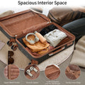 Luggage Sets, 4 - Piece Lightweight Suitcase Set with 4 Packing Cubes and TSA Lock, Hardshell Suitcases with Spinner Wheels, (16/20/24/28 ), Brown