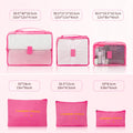 9 Piece Luggage Sets, Hard 20 24 28 in Luggage with 6 Pieces Organize Bags Travel Suitcases Sets with Wheels, Rosé
