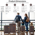 Luggage Sets, 4 - Piece Lightweight Suitcase Set with 4 Packing Cubes and TSA Lock, Hardshell Suitcases with Spinner Wheels, (16/20/24/28 ), Brown