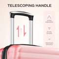 9 Piece Luggage Sets, Hard 20 24 28 in Luggage with 6 Pieces Organize Bags Travel Suitcases Sets with Wheels, Rosé