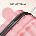 9 Piece Luggage Sets, Hard 20 24 28 in Luggage with 6 Pieces Organize Bags Travel Suitcases Sets with Wheels, Rosé