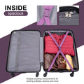 Tripcomp Hardside Luggage Set 3 - Piece Set (21/25/29) Lightweight Suitcase 4 - Wheeled Suitcase Set(Purple)