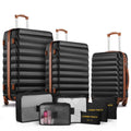 9 Piece Luggage Sets, Hard 20 24 28 in Luggage with 6 Pieces Organize Bags Travel Suitcases Sets with Wheels, Rosé