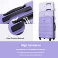 Tripcomp Hardside Luggage Set 3 - Piece Set (21/25/29) Lightweight Suitcase 4 - Wheeled Suitcase Set(Purple)