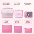 9 Piece Luggage Sets, Hard 20 24 28 in Luggage with 6 Pieces Organize Bags Travel Suitcases Sets with Wheels, Rosé