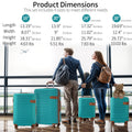 Luggage Sets, 4 - Piece Lightweight Suitcase Set with 4 Packing Cubes and TSA Lock, Hardshell Suitcases with Spinner Wheels, (16/20/24/28 ), Brown